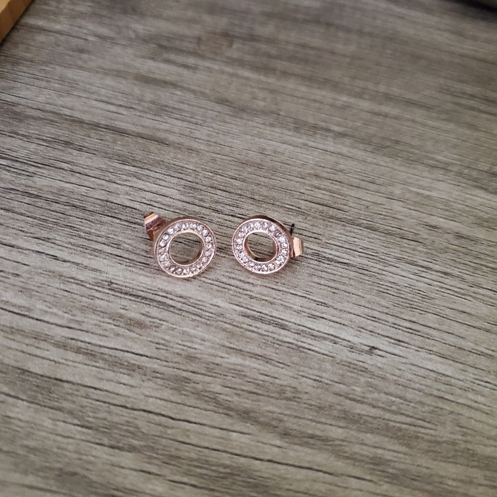 Circle Rose Gold Earrings